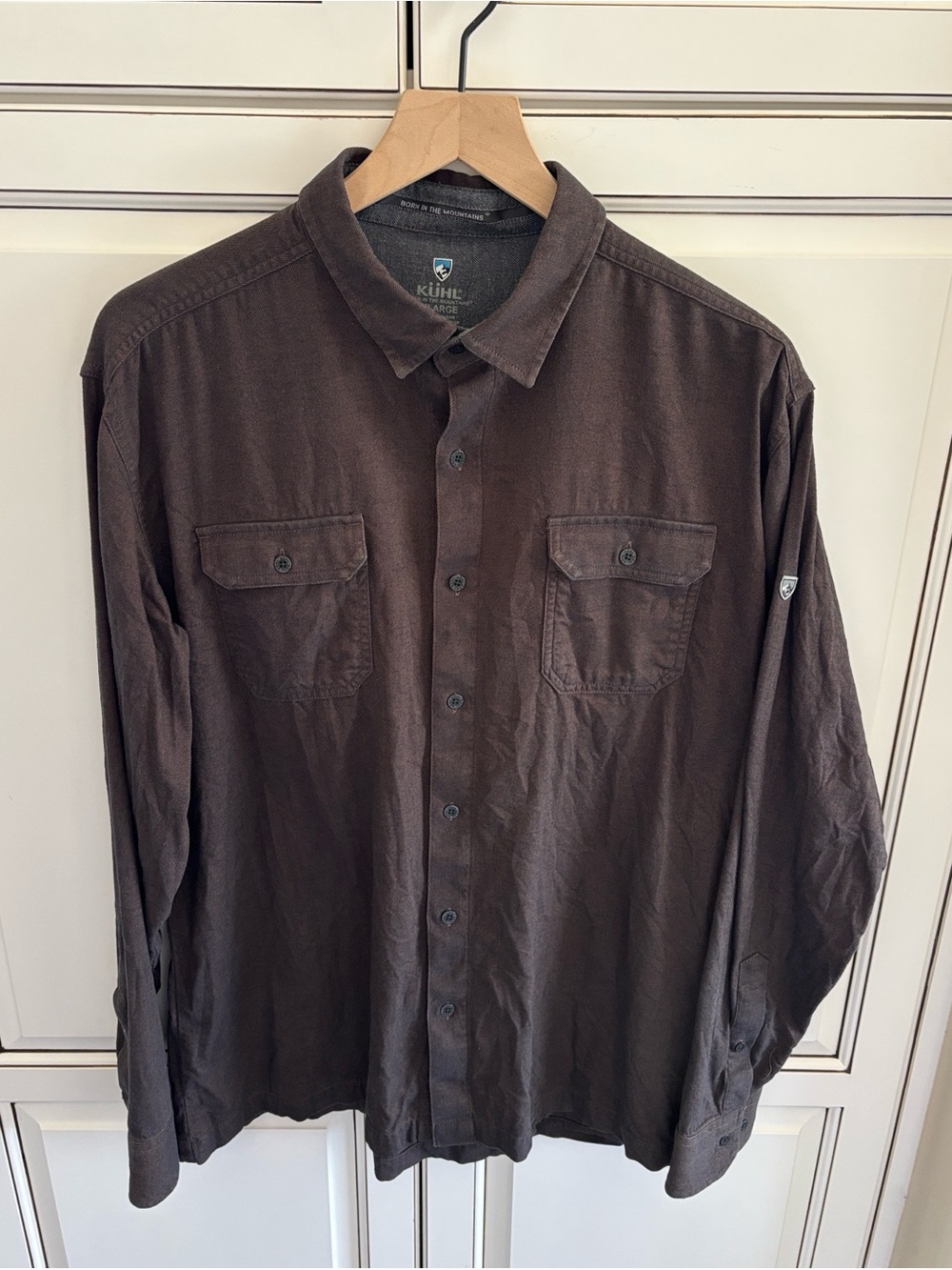 Kuhl Descendr Flannel‎ Hiking Outdoors Brown Long Sleeve Button Shirt Men's XL